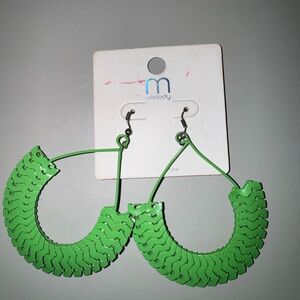 Green Hoop Earrings by Melody